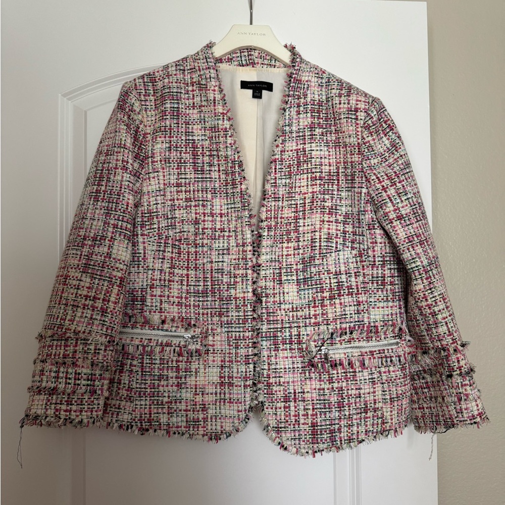 Ann Taylor Multicolor Tweed Blazer